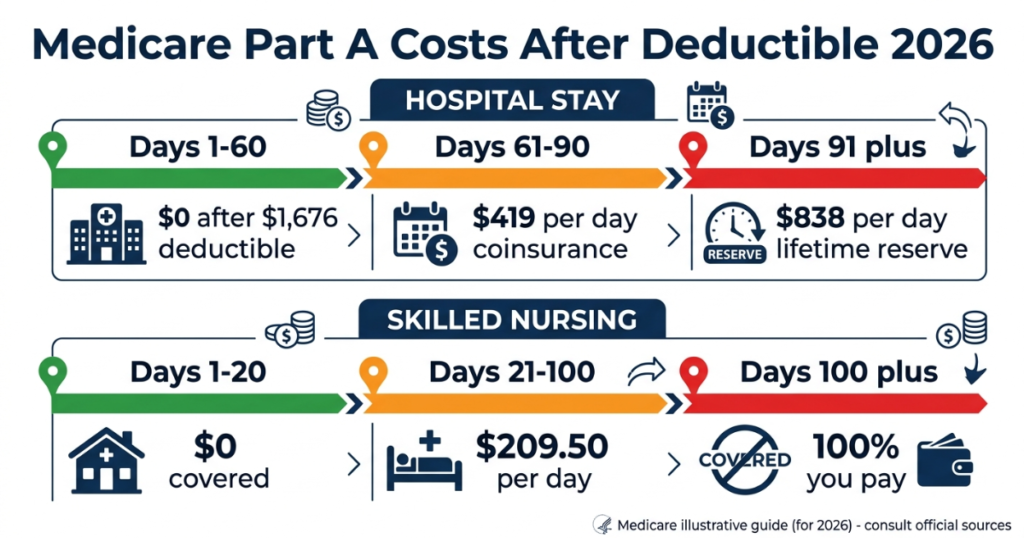 medicare part a deductible 2026 hospital costs breakdown