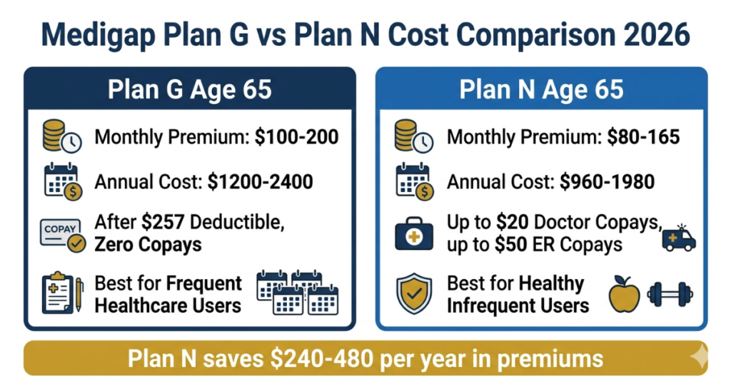medigap plan g vs plan n cost comparison 2026