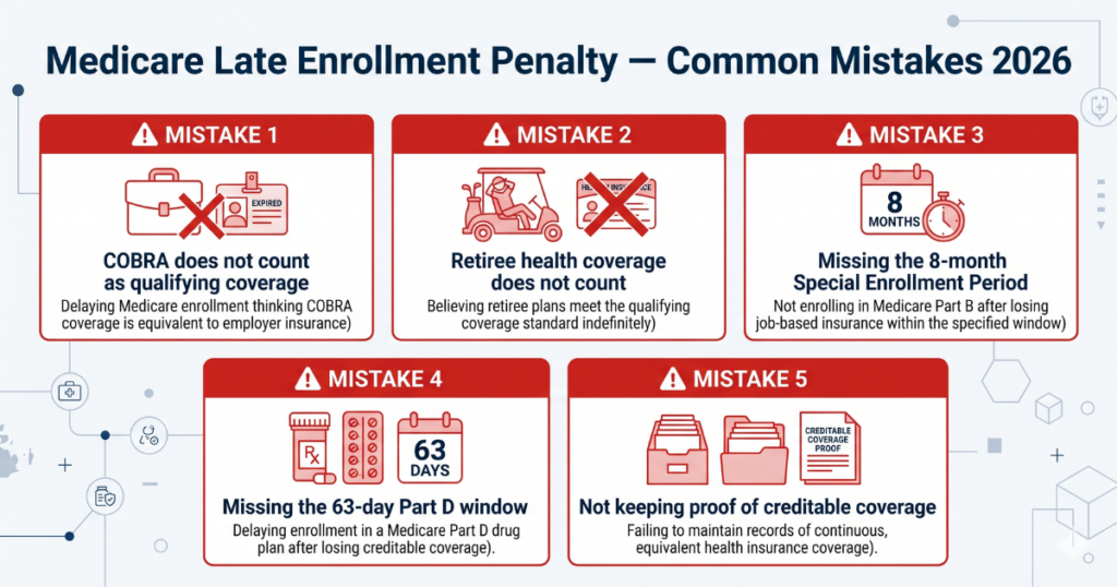 medicare late enrollment penalty common mistakes to avoid 2026