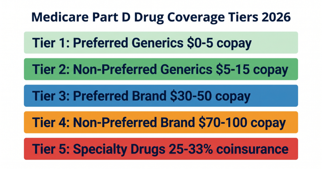 medicare part d drug coverage tiers 2026 explained