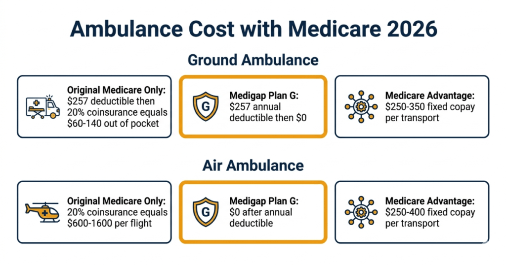 ambulance cost with medicare 2026 ground air original medigap advantage