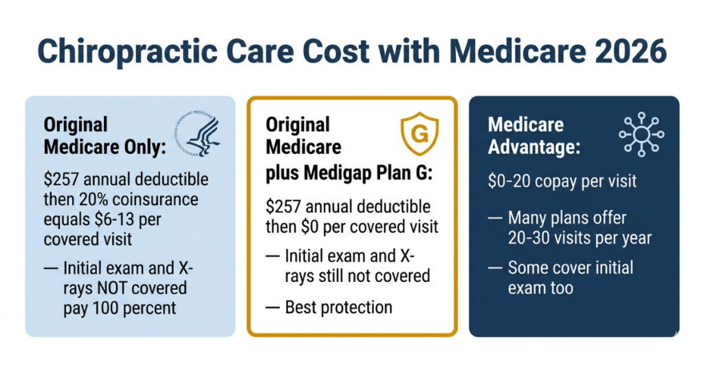 chiropractic care cost with medicare 2026 original medigap advantage comparison