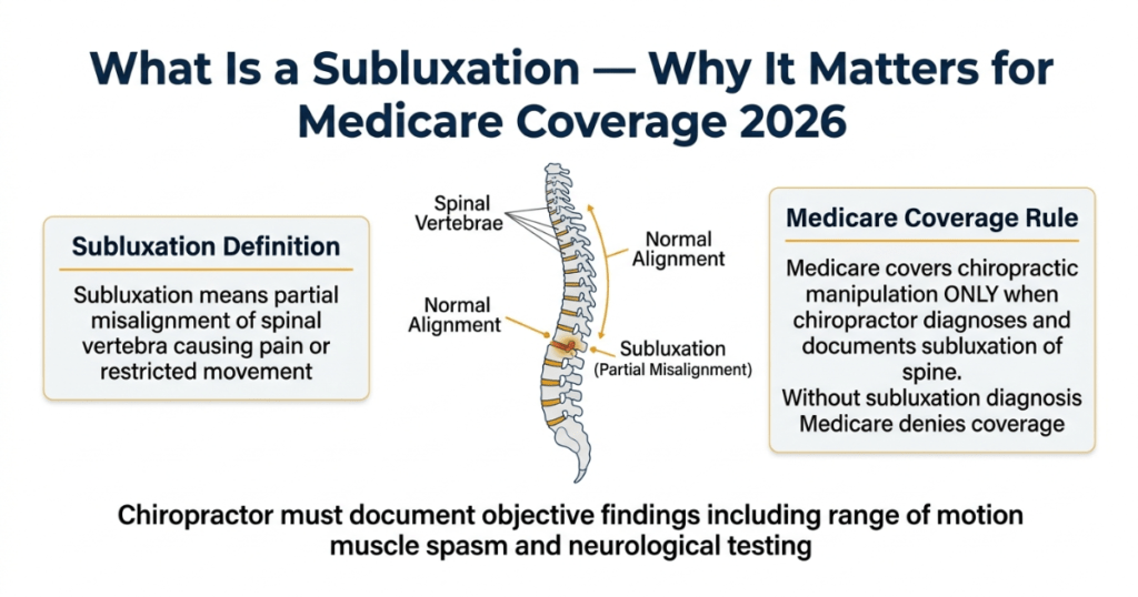 what is subluxation medicare chiropractic coverage requirement 2026 explained