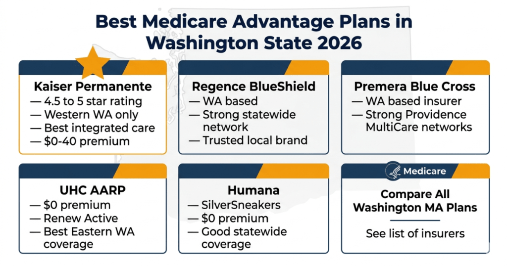best medicare advantage plans washington state 2026 kaiser regence premera uhc