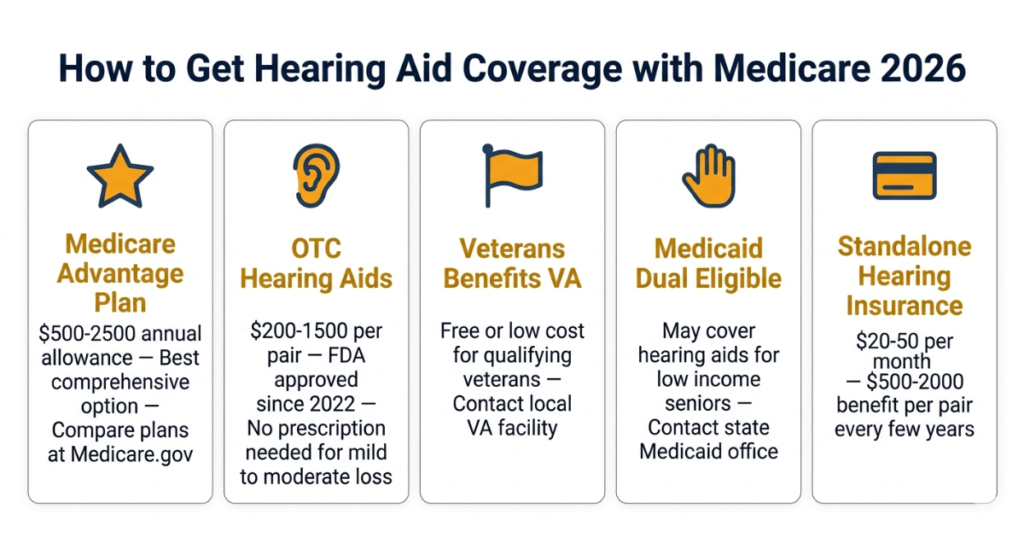 how to get hearing aid coverage with medicare 2026 five options explained
