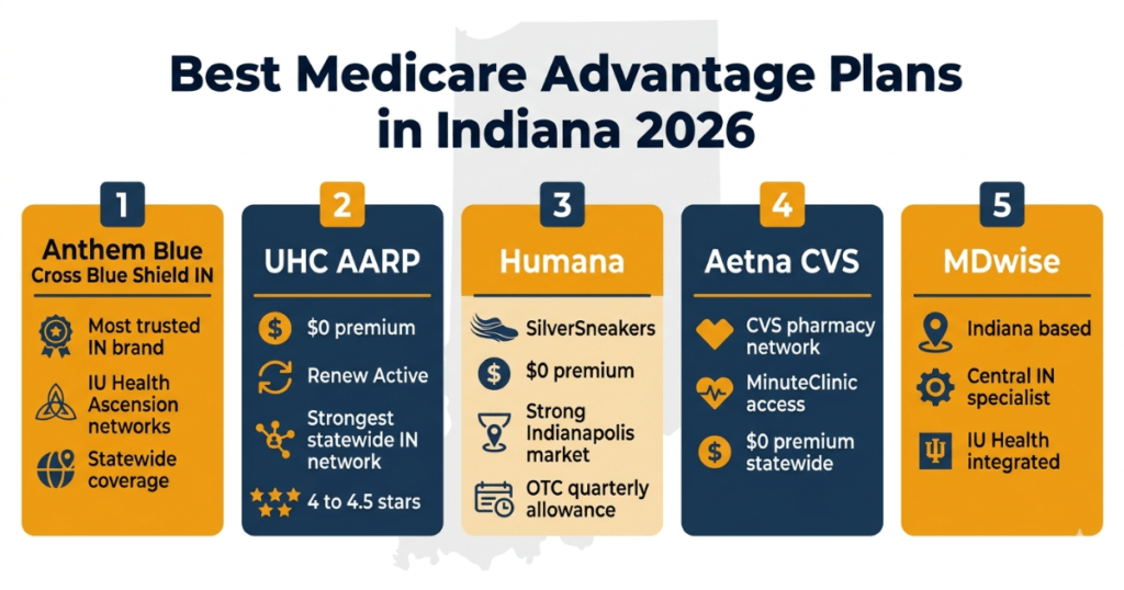best medicare advantage plans indiana 2026 anthem uhc humana aetna mdwise