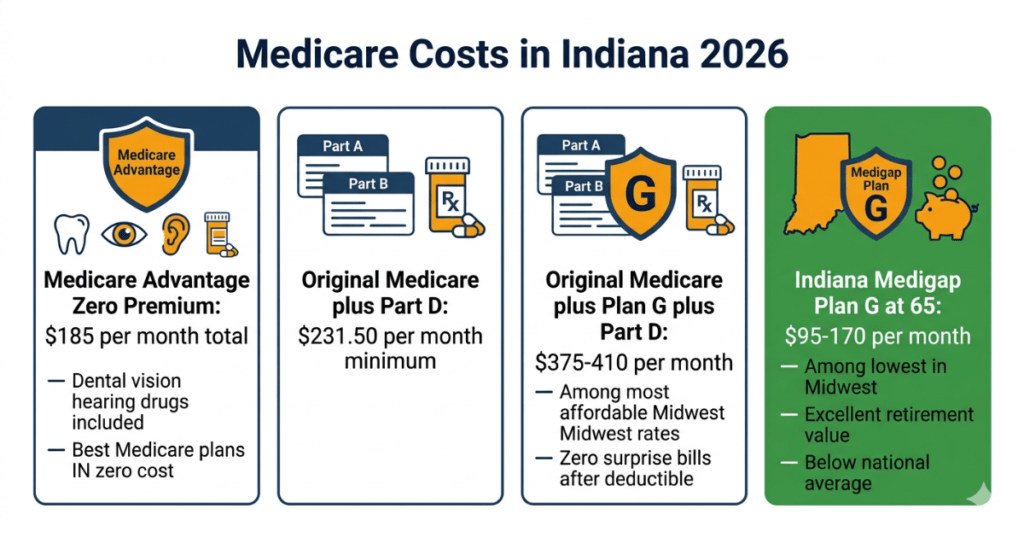 medicare costs indiana 2026 best medicare plans advantage supplement part d