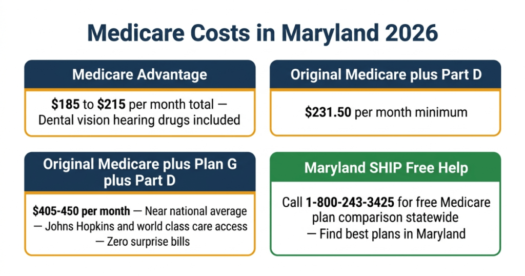 medicare costs maryland 2026 best medicare plans advantage supplement part d
