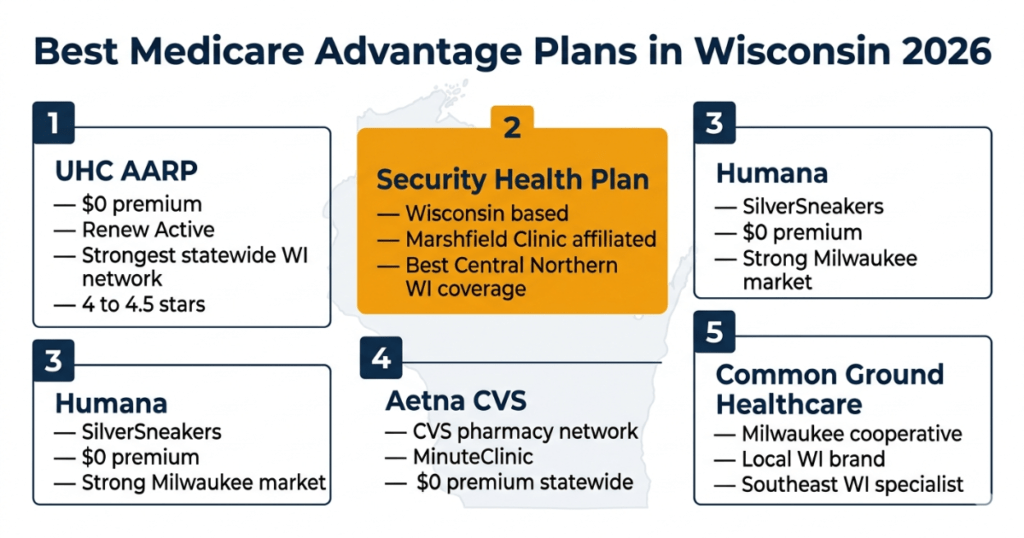 best medicare advantage plans wisconsin 2026 uhc security health humana aetna
