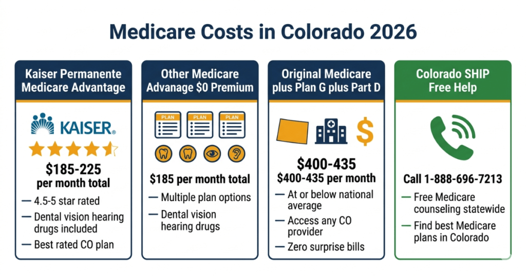 medicare costs colorado 2026 best medicare plans kaiser advantage medigap part d
