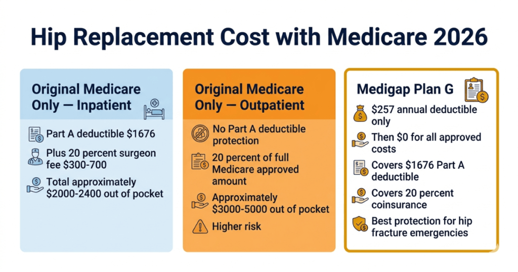 hip replacement cost with medicare 2026 inpatient outpatient medigap plan g