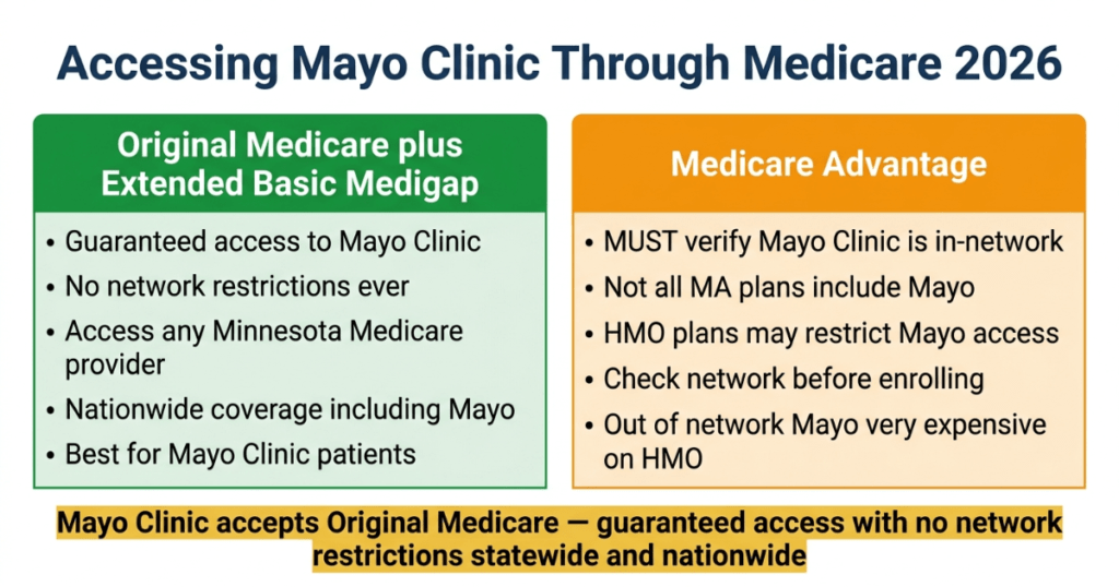 accessing mayo clinic through medicare 2026 original medicare vs advantage