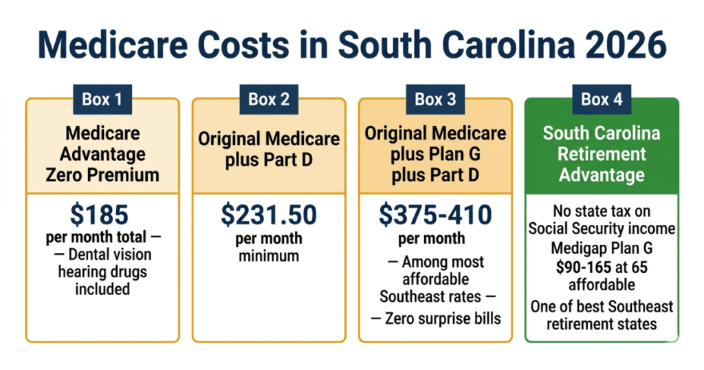 medicare plans south carolina 2026 by region columbia charleston myrtle beach rural