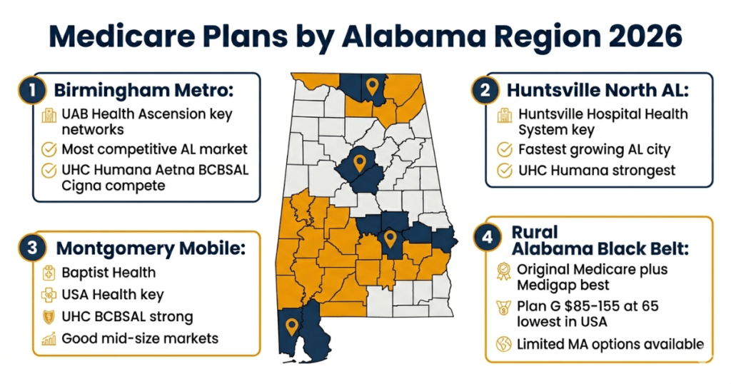 medicare plans alabama 2026 by region birmingham huntsville montgomery rural
