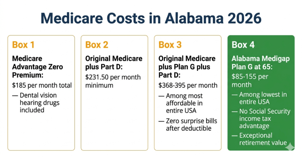 medicare costs alabama 2026 best medicare plans advantage supplement part d