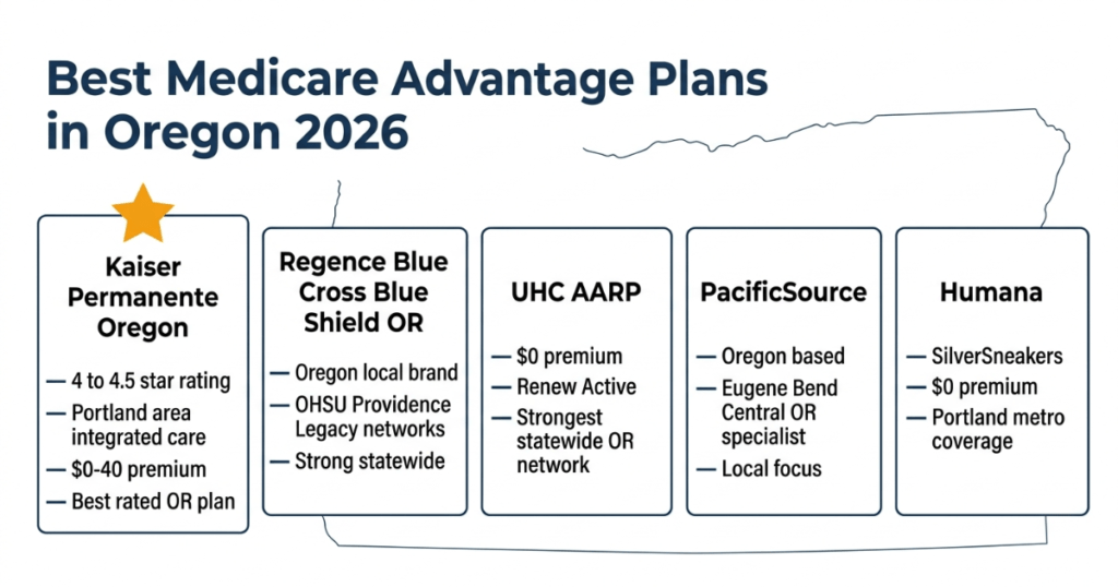 best medicare advantage plans oregon 2026 kaiser regence uhc pacificsource humana