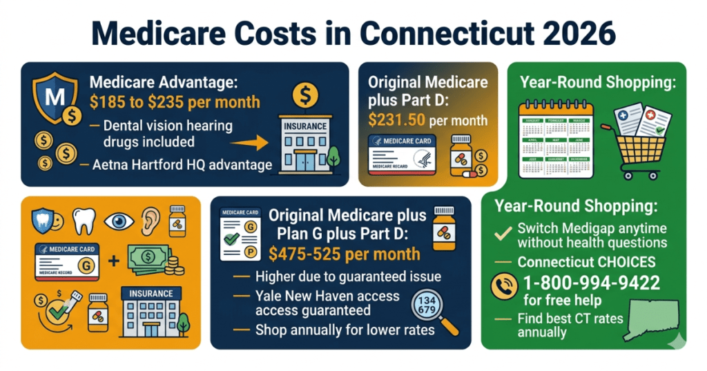 medicare costs connecticut 2026 best medicare plans advantage supplement part d