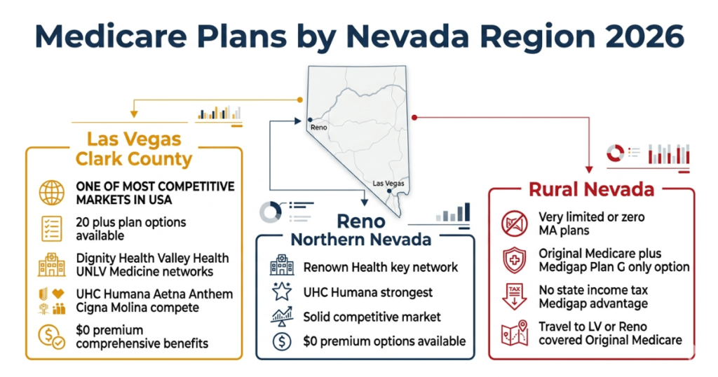 medicare plans nevada 2026 las vegas reno rural comparison best options