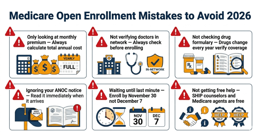medicare open enrollment mistakes to avoid 2026 common errors checklist
