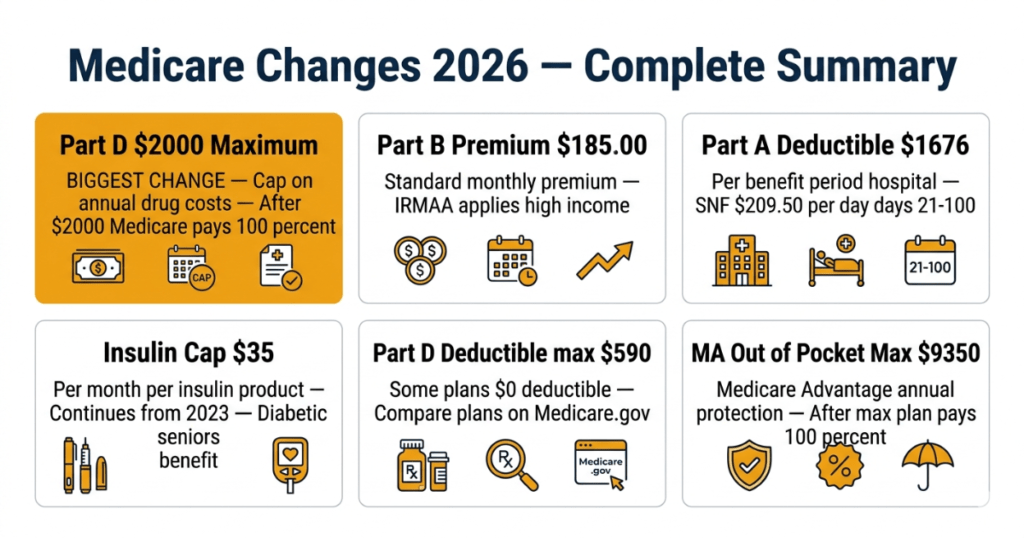 medicare changes 2026 complete summary part a b d advantage out of pocket