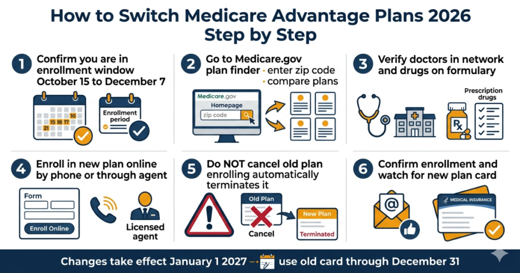 how to switch medicare advantage plans 2026 step by step process guide
