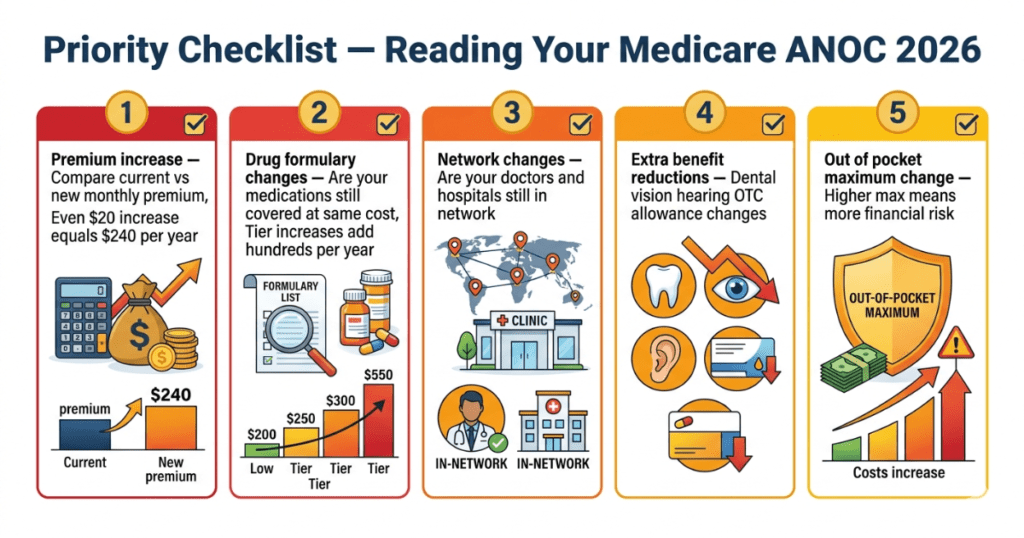 priority checklist reading medicare annual notice of change 2026 what to look for