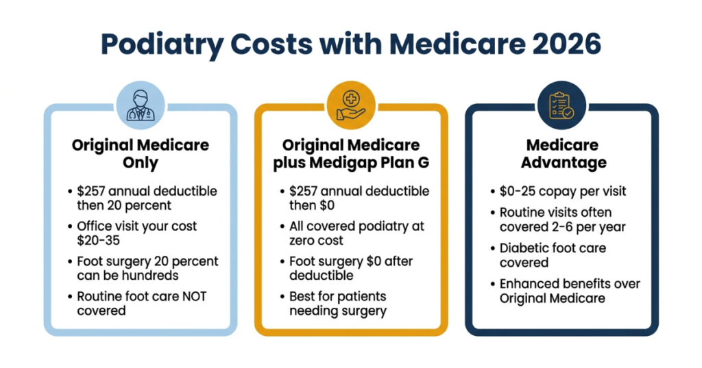 podiatry costs with medicare 2026 original medicare medigap plan g advantage