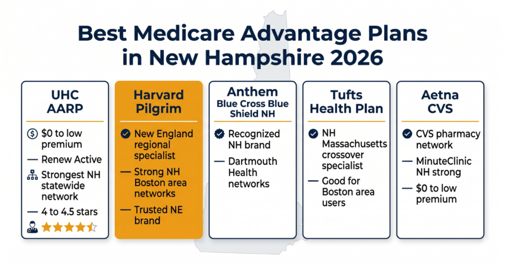 best medicare advantage plans new hampshire 2026 uhc harvard pilgrim anthem tufts