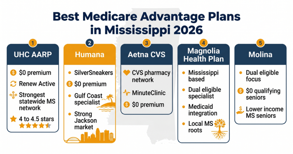 best medicare advantage plans mississippi 2026 uhc humana aetna magnolia molina