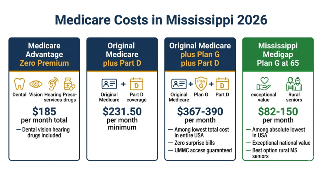 medicare costs mississippi 2026 best medicare plans advantage supplement lowest usa
