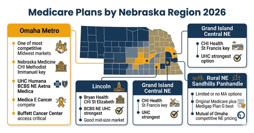 medicare plans nebraska 2026 by region omaha lincoln grand island rural