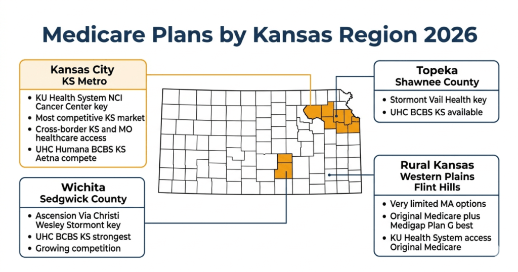 medicare plans kansas 2026 by region kansas city wichita topeka rural