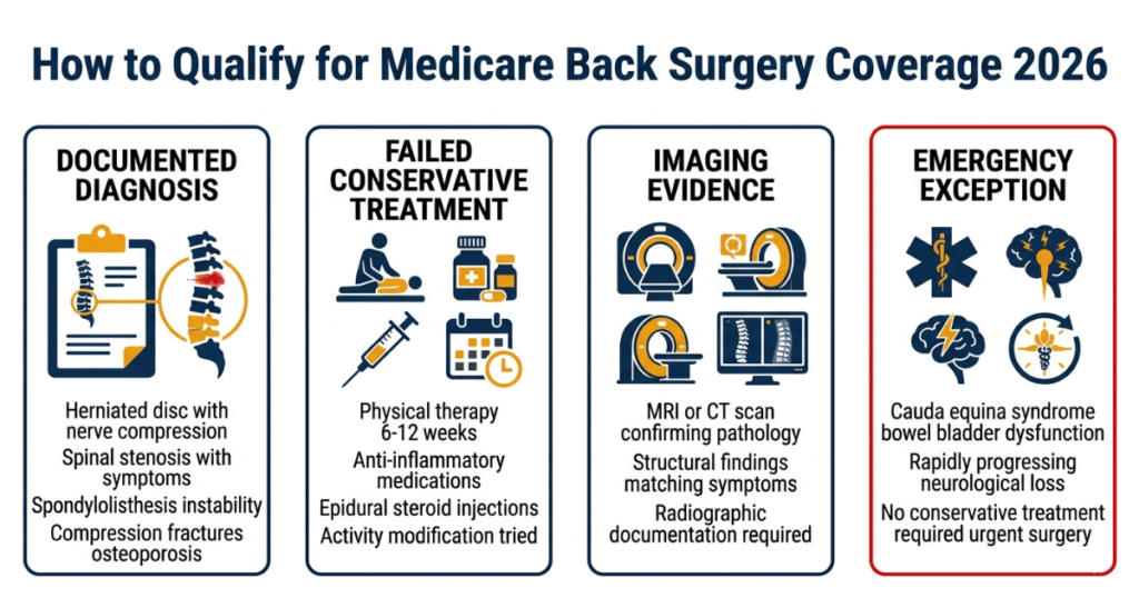 how to qualify for medicare back surgery coverage 2026 requirements criteria