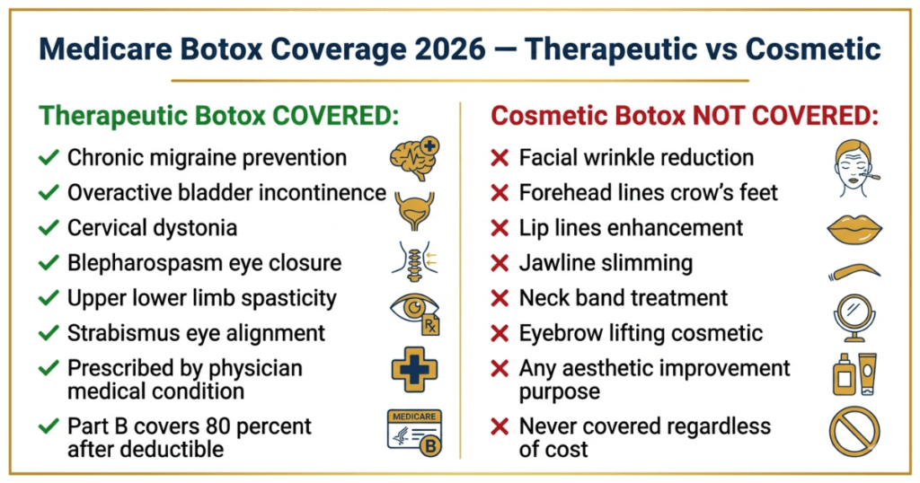 medicare botox coverage 2026 therapeutic covered vs cosmetic not covered