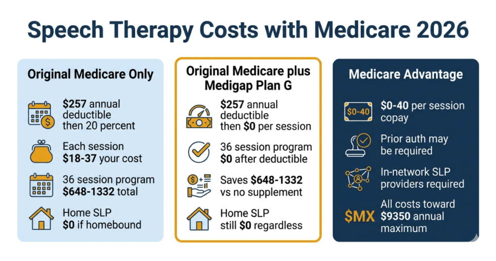speech therapy costs with medicare 2026 original medicare medigap plan g advantage