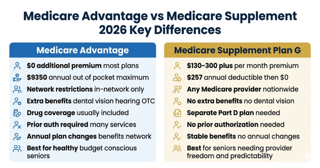 medicare advantage vs medicare supplement 2026 key differences side by side