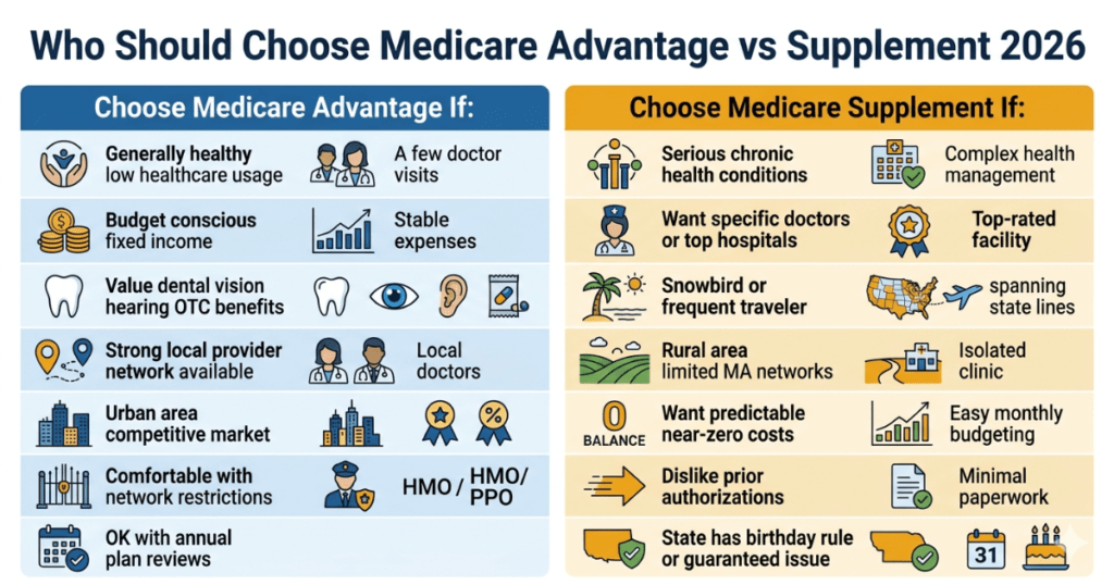 who should choose medicare advantage vs medicare supplement 2026 decision guide