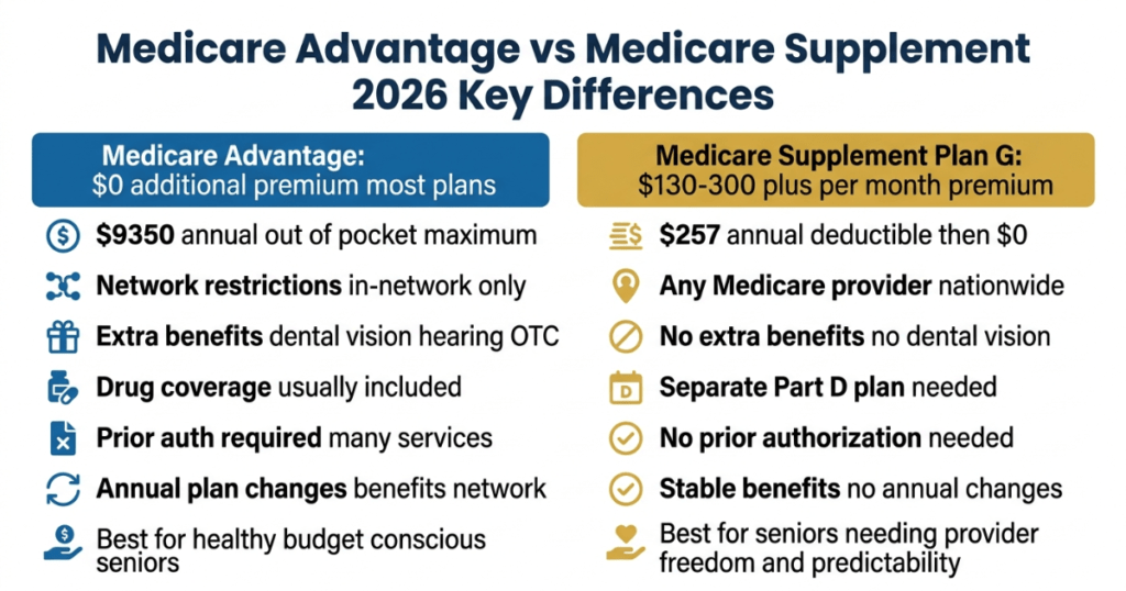 medicare advantage vs medicare supplement 2026 key differences side by side