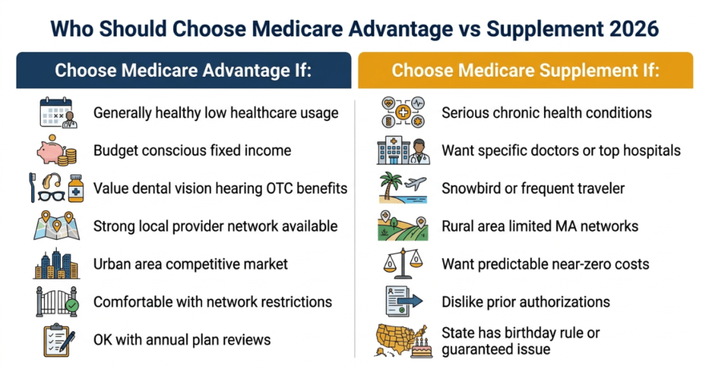 who should choose medicare advantage vs medicare supplement 2026 decision guide