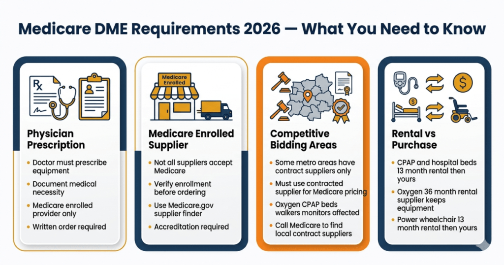medicare dme requirements 2026 prescription supplier competitive bidding rental purchase