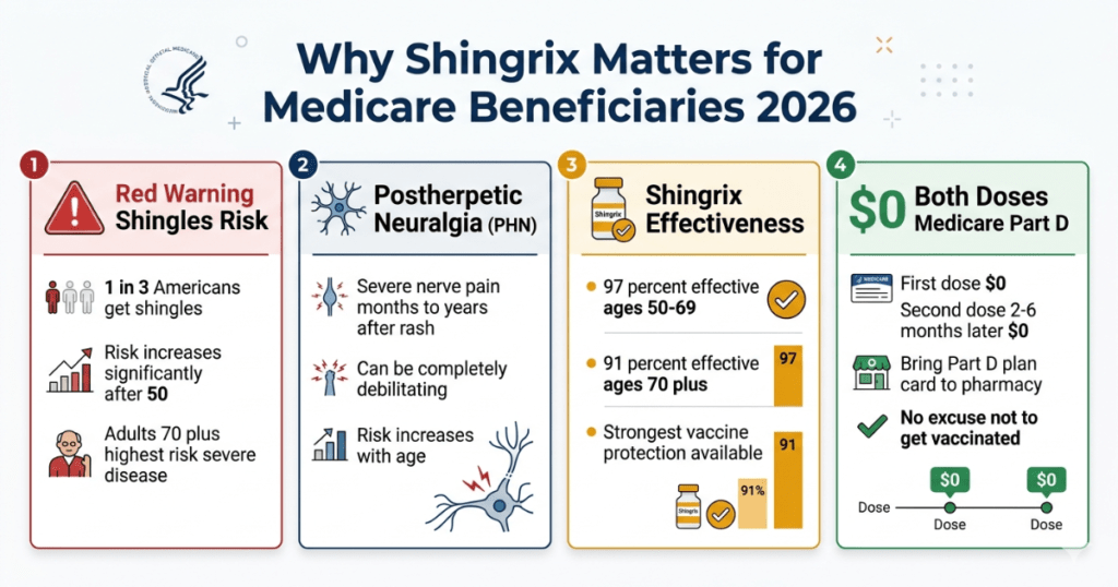why shingrix matters for medicare beneficiaries 2026 risk effectiveness coverage