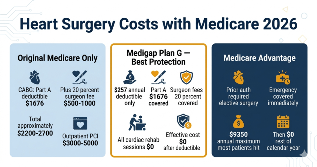 heart surgery costs with medicare 2026 bypass valve angioplasty medigap advantage