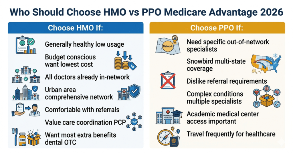 who should choose hmo vs ppo medicare advantage 2026 decision guide