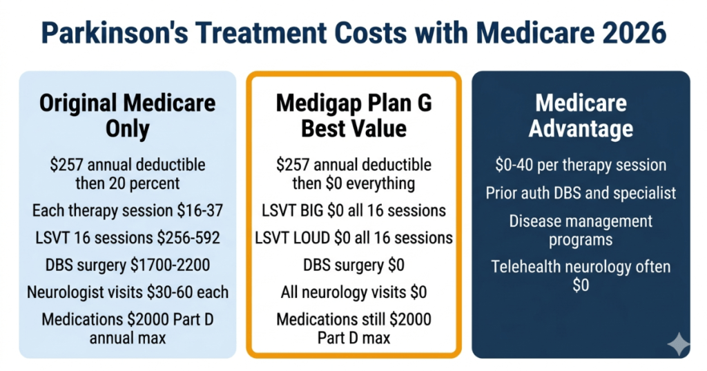 parkinsons disease treatment costs with medicare 2026 LSVT DBS medigap plan g advantage