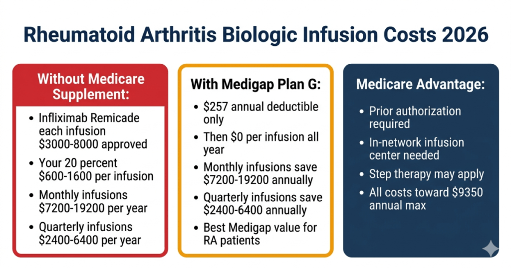rheumatoid arthritis biologic infusion costs medicare 2026 medigap plan g savings