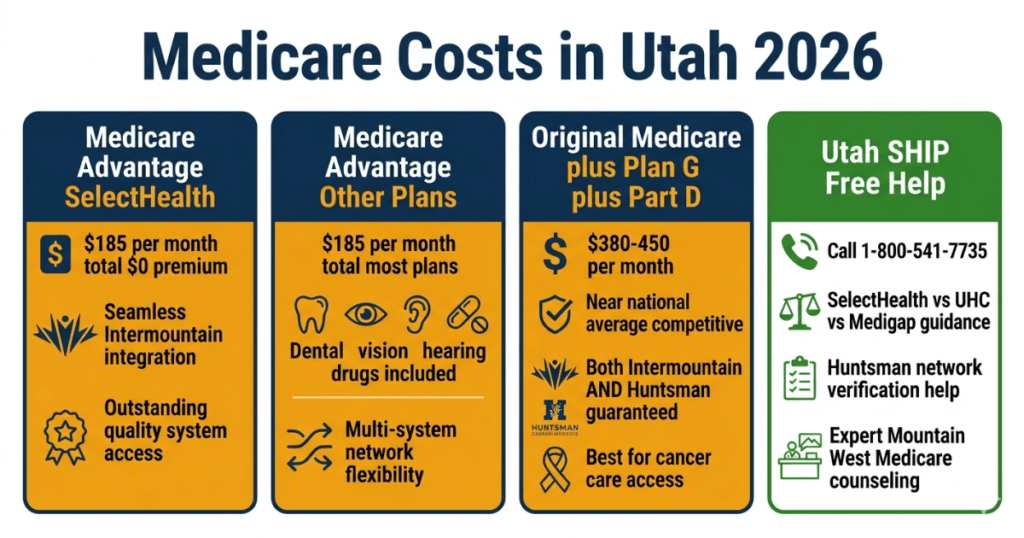 medicare costs utah 2026 best medicare plans selecthealth intermountain huntsman medigap