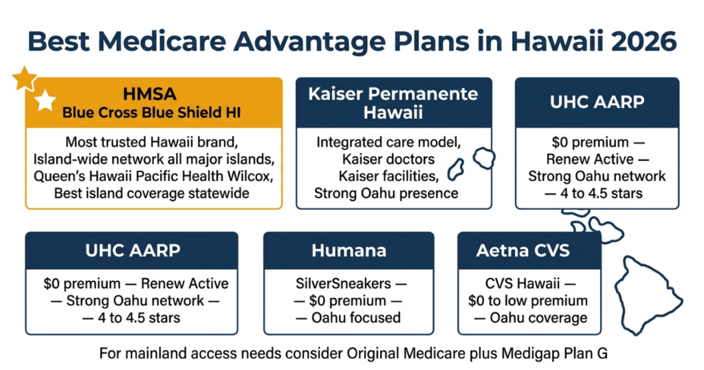 best medicare advantage plans hawaii 2026 HMSA kaiser uhc humana aetna