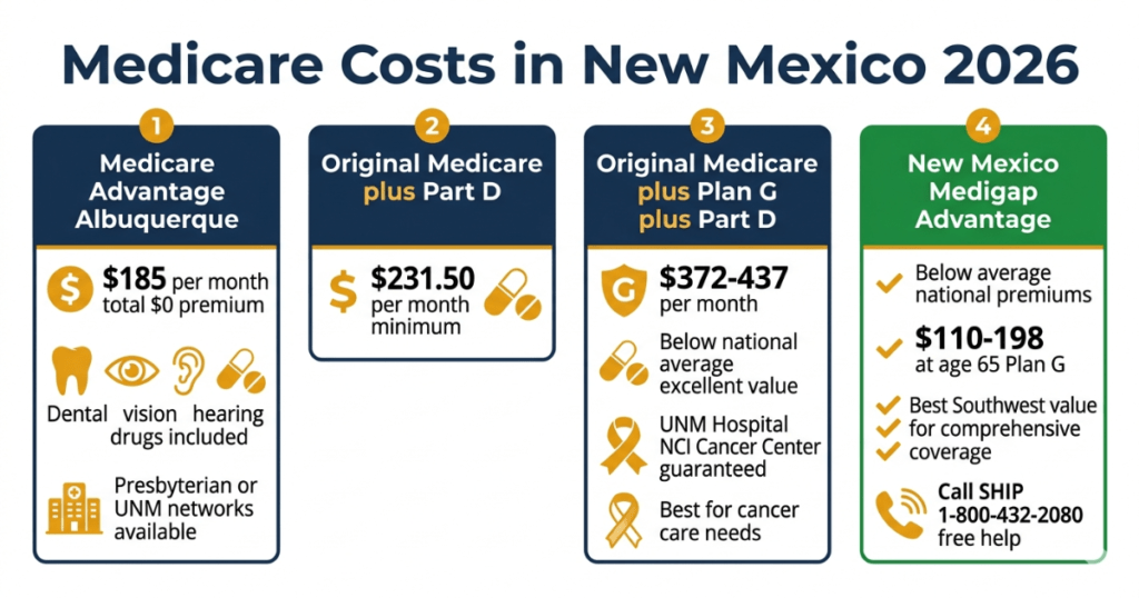 medicare costs new mexico 2026 best medicare plans albuquerque advantage medigap