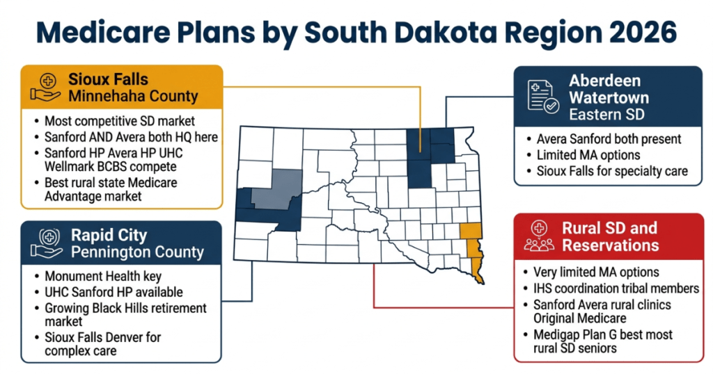 medicare plans south dakota 2026 by region sioux falls rapid city aberdeen rural reservations
