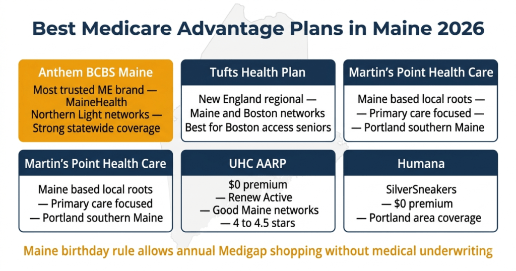 best medicare advantage plans maine 2026 anthem tufts martins point uhc humana